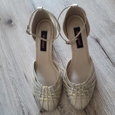 Elegant festlich Damen Pumps Schuhe Gr 39 Gold- naturfarben, gepflegter Zustand 