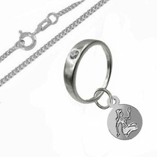 Taufring mit eigenen Sternzeichen-925er Sterling Silber- Inkl. Kette