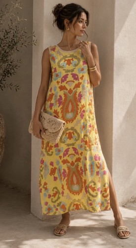 Damen midi maxikleid blumen - maxikleid,