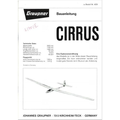 Bauplan cirrus modellbauplan - cirrus,