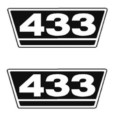 IHC Traktor Aufkleber 2x Typenaufkleber 433 Logo Emblem Sticker Label ca.21x9,5