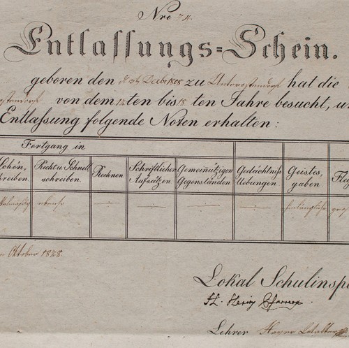 Entlaßschein abschluss - entlaßschein,