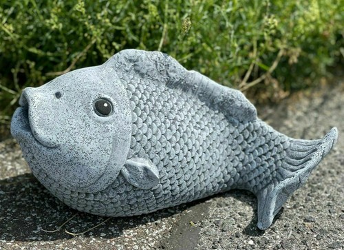 Frostfeste steinfigur karpfen - steinfigur,