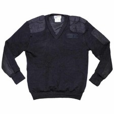 Pullover der Britischen Polizei gebraucht winddicht blau Wolle Arbeitspulli 