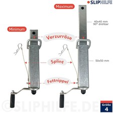 1x Kurbelstütze Spindelstütze Gr. 4 - Trapezgewinde ! | Sliphilfe Trailer Stütze