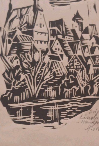orig.Linolschnitt,Handabzug