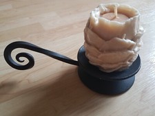 ALTER KERZENSTÄNDER KERZENHALTER SCHWER ANTIK MIT KERZE RUSTIKAL DEKORATION