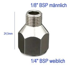 männl. 1/8" auf 1/4" Verbinder Airbrush Gewinde Adapter 1/4 1/8" Gewindeadapter