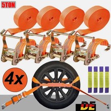 4x 5000 Kg 5t Spanngurt Autotransport PKW Kfz Radsicherung Zurrgurt Ratschengurt