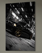 Sportwagen Wandbild Leinwand Bild E46 M3 Auto Motor Schwarz 3er Autos Beamer