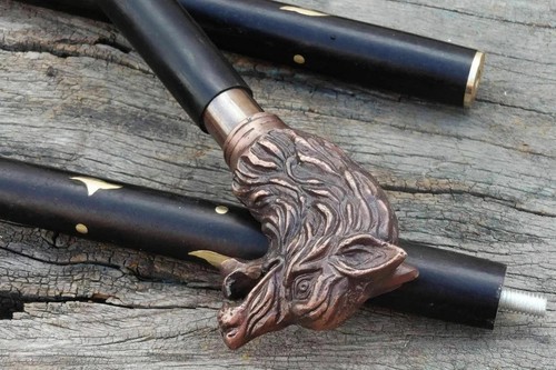 Spazierstock wolfskopf antik - wolfskopf,