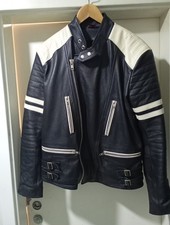 Oldschool Retro Biker Leder Jacke Punker Size L Gay