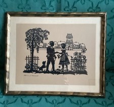 Alter Scherenschnitt gerahmt -