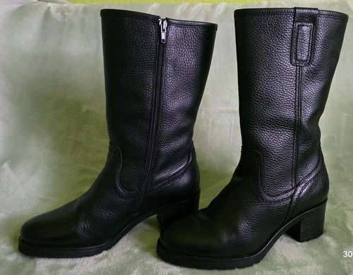 Echtes leder stiefel schwarz - echtes,