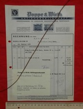 Poppe Wirth Handel Berlin Köln Teppich Rechnung 1938 Brief Werbung Reklame   676