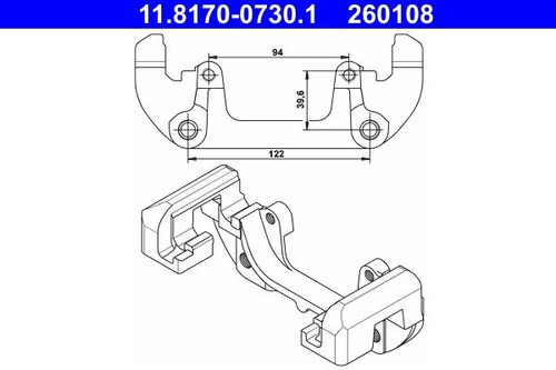 Halter bremssattel vorne ate - vorne,
