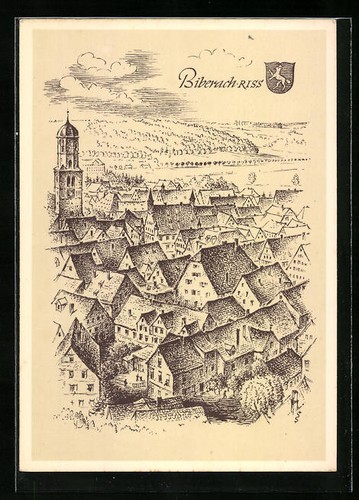Künstler biberach riss - künstler-ak, /riss