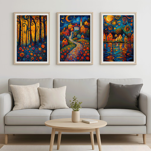 Nächtliche landschaft poster - nächtliche,