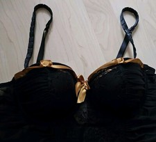 Aubade Lace Balconette Basque Womens Sexy Corset Black 75b