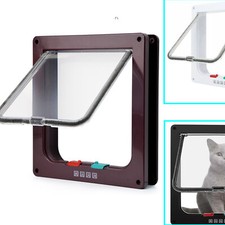 Katzenklappe Katzentür Haustiertür S-XL Mit Tunnel Hunde 4-Wege-Schließsystem