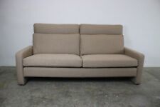 COR Conseta Dreisitzer Couch Grau Uni Stoff Sofa Hohe Lehne Neubezug