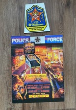Williams Police Force / Flyer + Aufkleber / Flipper Pinball