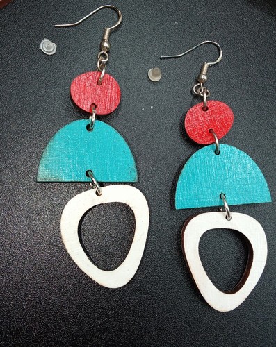 Holz ohrstecker earing wood - ohrstecker,