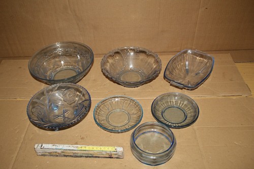 Pressglas set schüssel teller - pressglas,