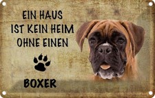 Blechschild 12x18 cm Boxer