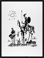Pablo Picasso Don Quijote Poster Kunstdruck im Alu Rahmen 85x65cm Quixote I NEU