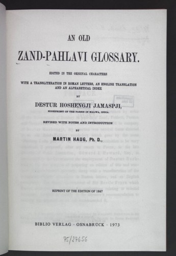 Old zand pahlavi - zand,