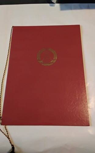 Ddr urkundenmappe mit emblem - mit,
