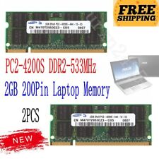 Samsung 4GB 2x 2GB PC2-4200S 2Rx8 RAM DDR2 533MHz CL4 200Pin SO-DIMM Laptop DE