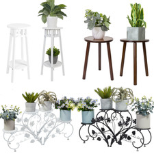 2er Set Blumensäule Blumenhocker Modern Blumenständer Weiß Schwarz Deko Pflanze