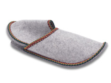 Gästepantoffel -  steingrau - Wollfilz