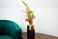 Dekovase / Vase / Stehvase / groß / schwarz / gold