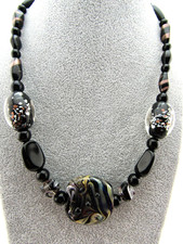 Murano Kette, schwarz, 48 cm