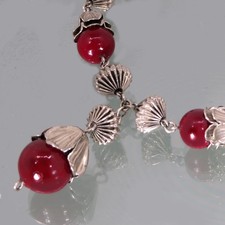 ART DECO KETTE Chrom Glas wohl