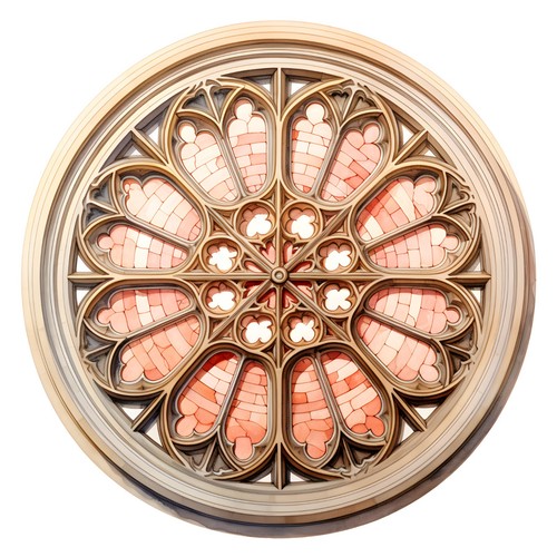 Sticker stained glass pink - 3x,