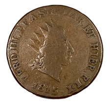 Seltene 1815 VB Königreich Sizilien Kupfer 10 Grani Münze von Ferdinando III - KM# 251