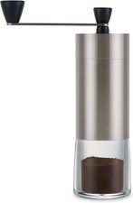 Tchibo Kaffeemühle Höhe 19cm 30g Kaffeebohnen von fein bis grob silber