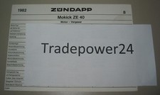 Technische Information Zündapp Mokick ZE 40 Vergaser Elektrik Fahrgestell 1982!