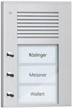 TCS Außenstation PDS03-EN/04 mit 3 Klingeltasten, eloxiert natur