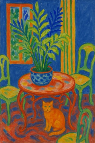 Katze matisse fenster - matisse, garten