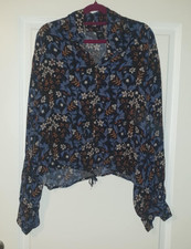 Lindex Bluse Lila Mehrfarbig Kawaii Gr L 42 Blumenmuster