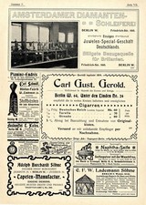Amsterdammer Diamanten-Schleiferei Berlin W. J. B. Werner Hofjuwelier Berlin1899