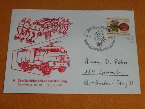 Ddr feuerwehr spremberg - feuerwehr, brief
