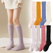 Damen Plüschsocken Kuschelsocken Frauen Winter Flauschig Kniestrümpfe Socken
