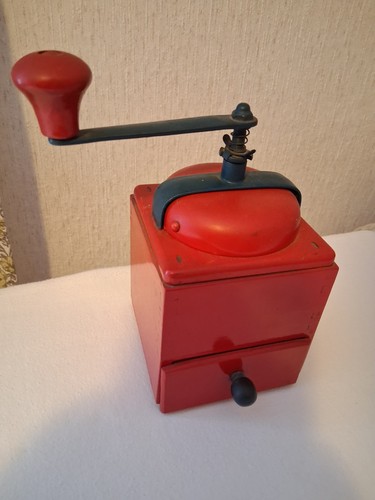 Handkaffeemühle holz ddr rot - handkaffeemühle,