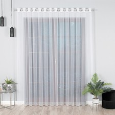 Gardine Store mit Ösen Voile Weiß Transparent Hochwertig ** Nach Ihren Wunschmaß